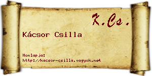 Kácsor Csilla névjegykártya