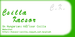 csilla kacsor business card